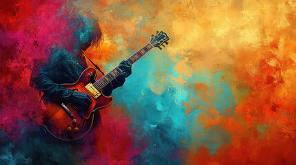 vintage grunge band rock and roll show concert banner ad template. AI generative.