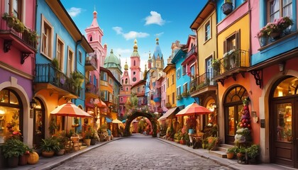 Fototapeta premium street in the town country