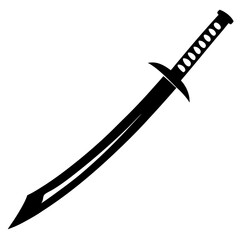 Samurai Sword Silhouette vector illustration