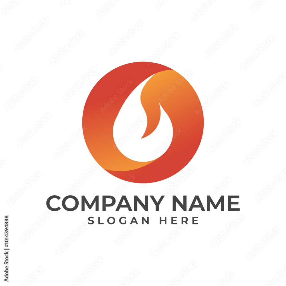 Aufkleber minimalist and modern style of a flame in negative space isolated by the red fire gradient color in 