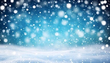 Bokeh background of snowy winter season. Generative ai