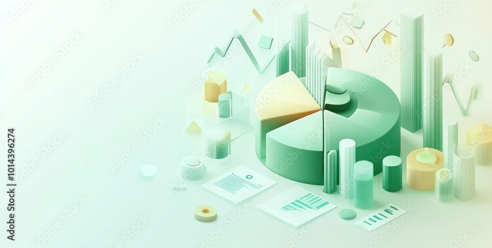 Aufkleber abstract representation of data analysis with charts and graphs.