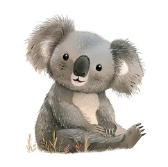 Illustration of a cute koala for the design of children's products. Watercolor illustration in pastel