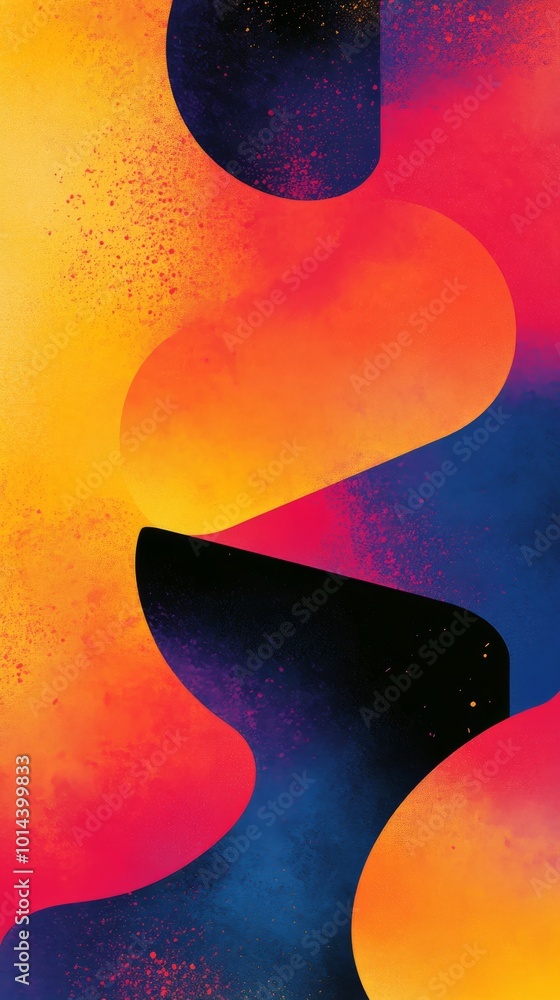 Aufkleber Abstract colorful gradient with bold shapes