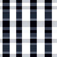 Obraz premium A close-up view of a black and white plaid pattern, showcasing alternating stripes and squares in a classic textile design.