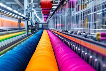 Obraz premium Spools of new threads closeup, sewing machine