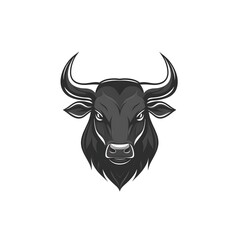Fototapeta premium Black Bull Head Mascot Illustration Design