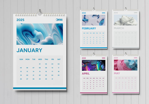 Colourful 2025 Wall Calendar