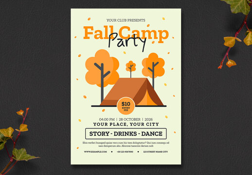 Fall Camp Party Flyer