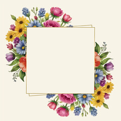 Flower botanical instagram frame post background