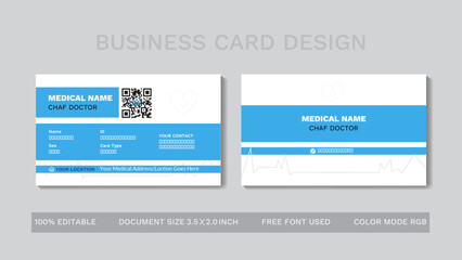 Dental care modern medical plus sign and business card design template