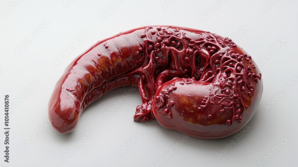 Poster a glossy, abstract representation of a kidney-like structure with intricate details.