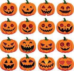 Halloween pumpkins set 