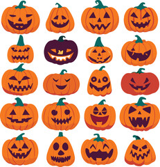 Halloween pumpkins set 