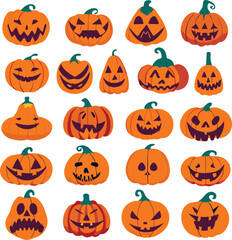 Halloween pumpkins set 