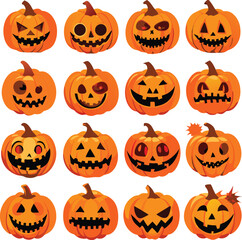 Halloween pumpkins set 