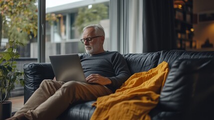 The Elderly Man with Laptop