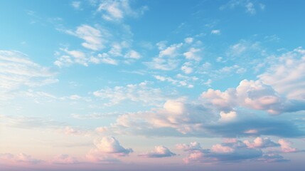 Obraz premium A clear blue sky with soft, wispy clouds at sunrise