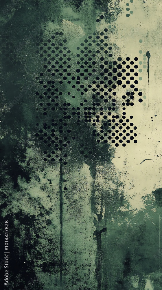 Poster Abstract grunge background with a pattern of black dots.