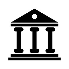 Building university architecture icon, museum roman symbol, flat design vector illustration