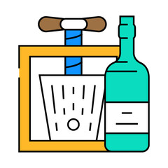 winemaking wine alcoholic drink production line icon vector. winemaking wine alcoholic drink production sign. isolated symbol illustration