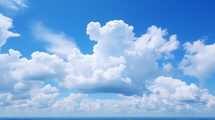 A serene blue sky with high-altitude clouds casting shadows