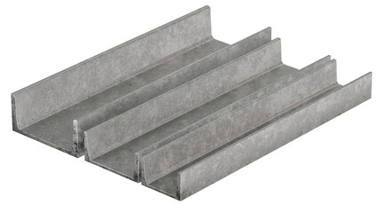 Cross-Section: The cross-section of the beam is characterized by its U-like shape, with two parallel flanges connected by a web.