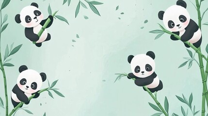 Cute Cartoon Panda Stationery Template Design