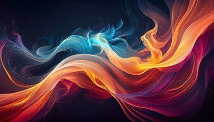 Fototapeta premium art Color Swirls with Neon Glows