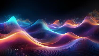 art Reflective Waves with Sharp Lighting