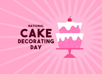 National Cake Decorating Day. Flat design vector.