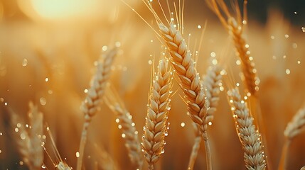 grain field and golden hour sky photo