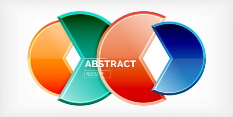 Glass reflective geometric round shapes background. Vector Illustration For Wallpaper, Banner, Background, Card, Book Illustration, landing page