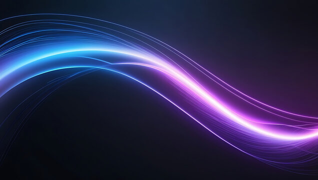 Futuristic Blue-Purple Wave Line Mesmerizing Digital Landscape with Big Data Energy