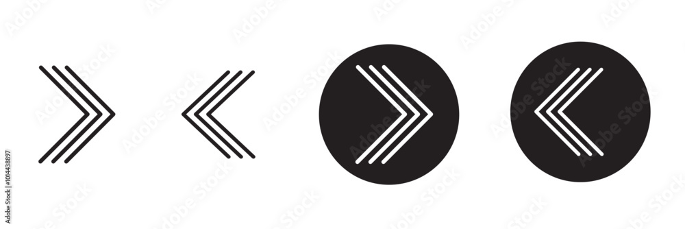 Poster swipe icon set. arrow button symbol. triangle arrow up, down, left, right. abstract scroll icon elem