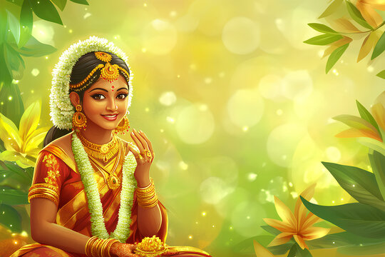 Happy Onam holiday for South India festival background