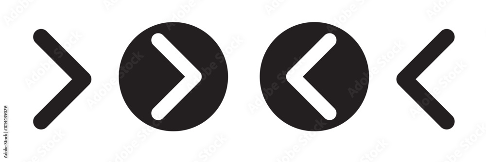 Poster swipe icon set. arrow button symbol. triangle arrow up, down, left, right. abstract scroll icon elem