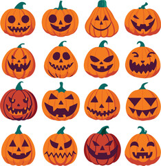 Halloween pumpkins set 