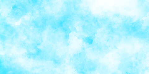 Soft and clear blue watercolor cloudy sky background, texture blue white paper background, Blue watercolor cloudy sky background, Blue clouds on the sky with soft natural cloudy stains.