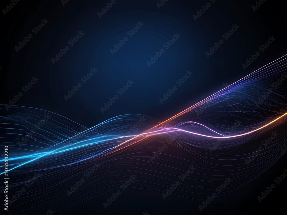 Poster blue curves and the waves of the sea range from soft to dark vector background flat design style bac