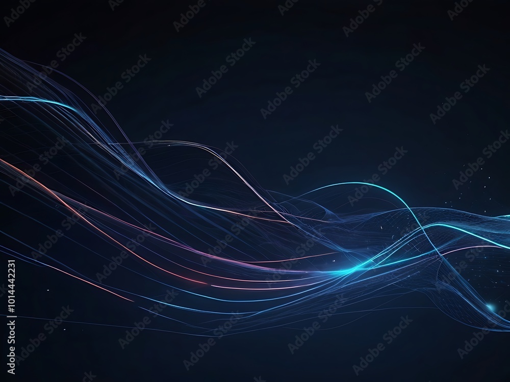 Poster blue curves and the waves of the sea range from soft to dark vector background flat design style bac
