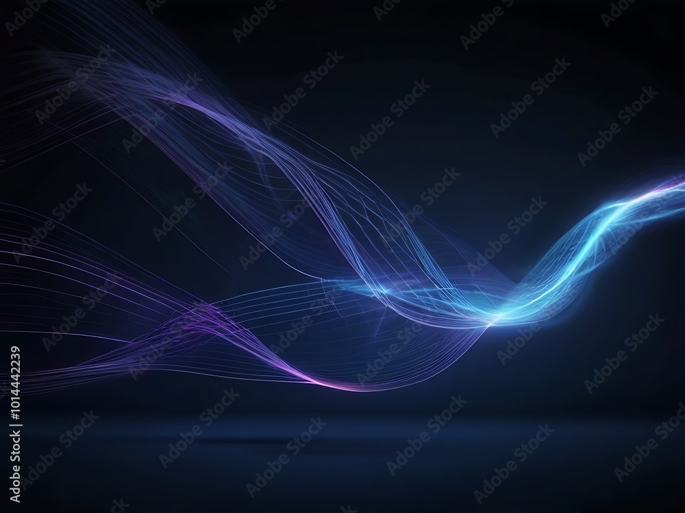 Poster blue curves and the waves of the sea range from soft to dark vector background flat design style bac
