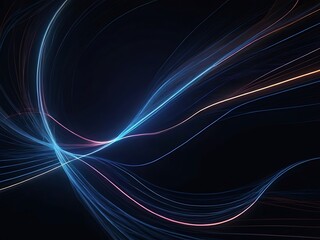 Fototapeta premium Blue curves and the waves of the sea range from soft to dark vector background flat design style background, Wallpaper, Photo for post banner. Ai Generated