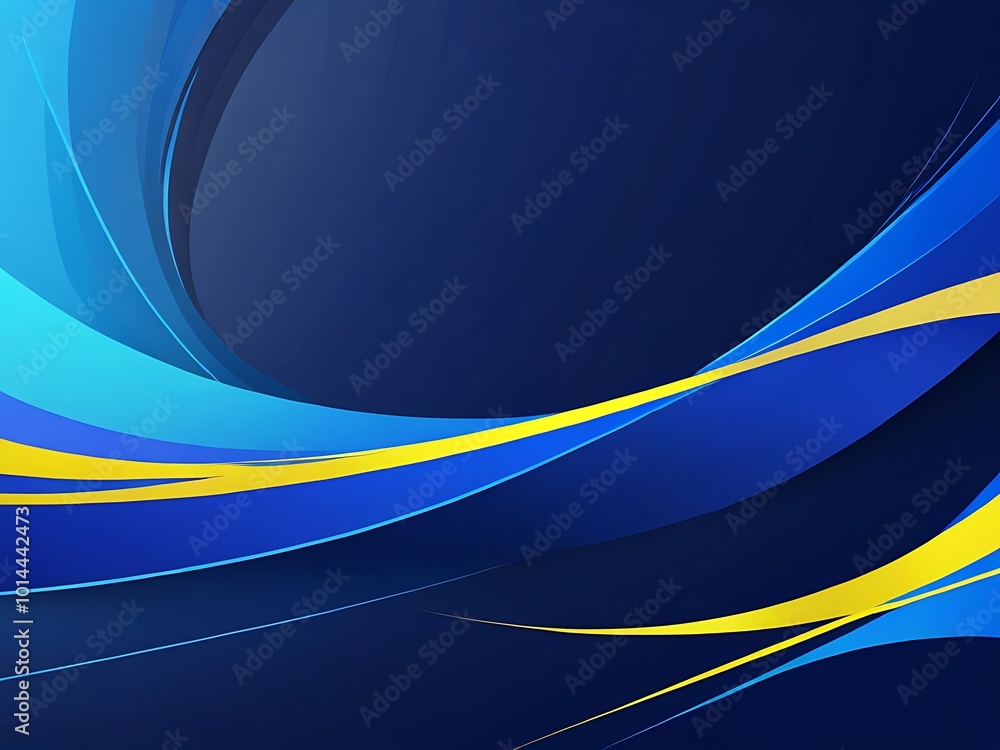 Poster blue curves and the waves of the sea range from soft to dark vector background flat design style bac