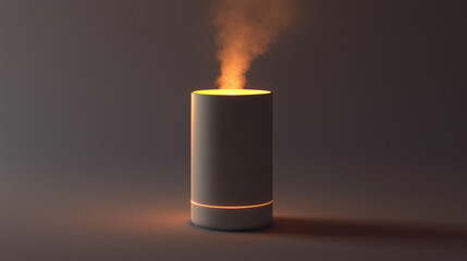 A 3D model of a cylindrical, modern essential oil diffuser with a matte ceramic finish. v2