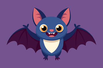 Cute Halloween Bat Cartoon. An illustration of a cute happy cartoon Halloween bat character