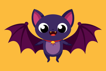 Cute Halloween Bat Cartoon. An illustration of a cute happy cartoon Halloween bat character