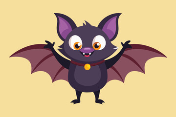 Cute Halloween Bat Cartoon. An illustration of a cute happy cartoon Halloween bat character
