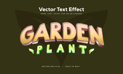 Garden Plant Game text effect cartoon style editable