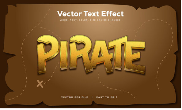 Pirates Game text effect cartoon style editable